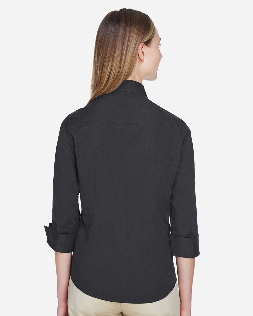 Women's Perfect Fit™ Three-Quarter Sleeve Stretch Poplin Dress Shirt | DP625W