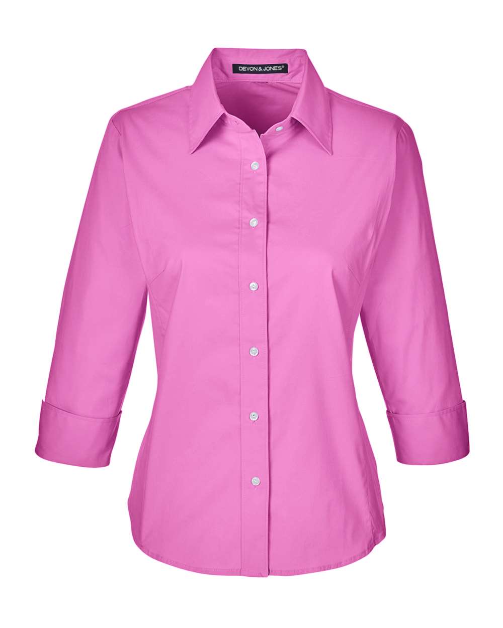 Women's Perfect Fit™ Three-Quarter Sleeve Stretch Poplin Dress Shirt | DP625W