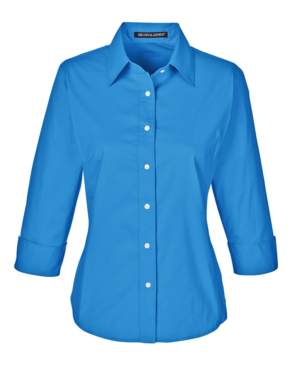 Women's Perfect Fit™ Three-Quarter Sleeve Stretch Poplin Dress Shirt | DP625W