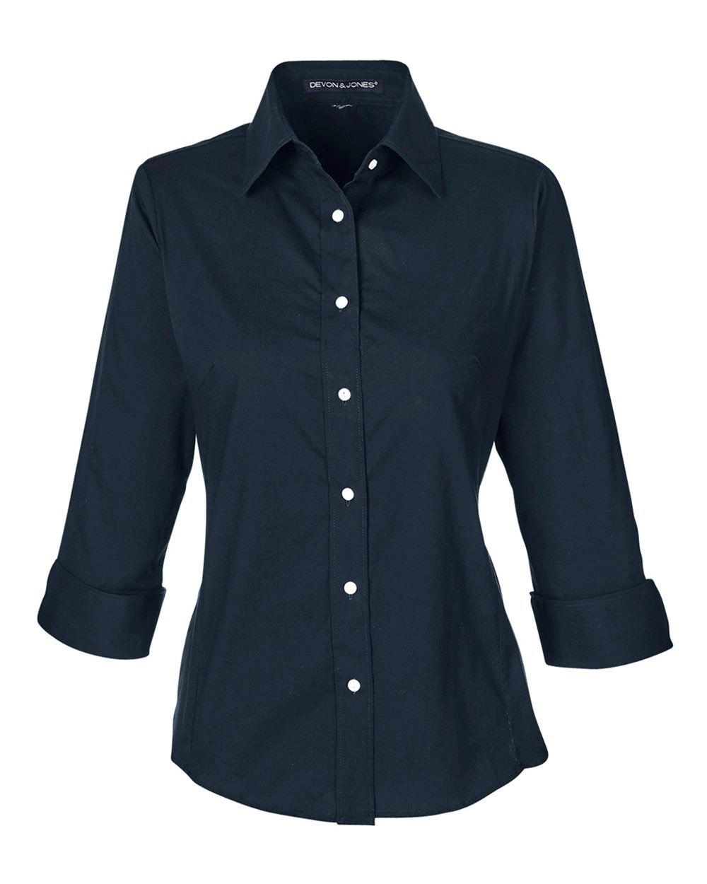 Women's Perfect Fit™ Three-Quarter Sleeve Stretch Poplin Dress Shirt | DP625W