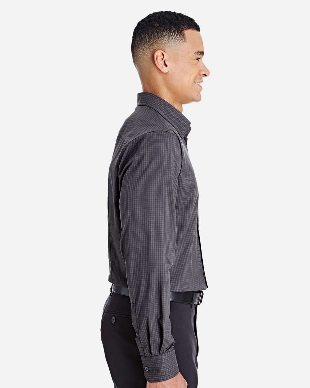 Men's CrownLux Performance® Tonal Mini Check Woven Dress Shirt | DG535
