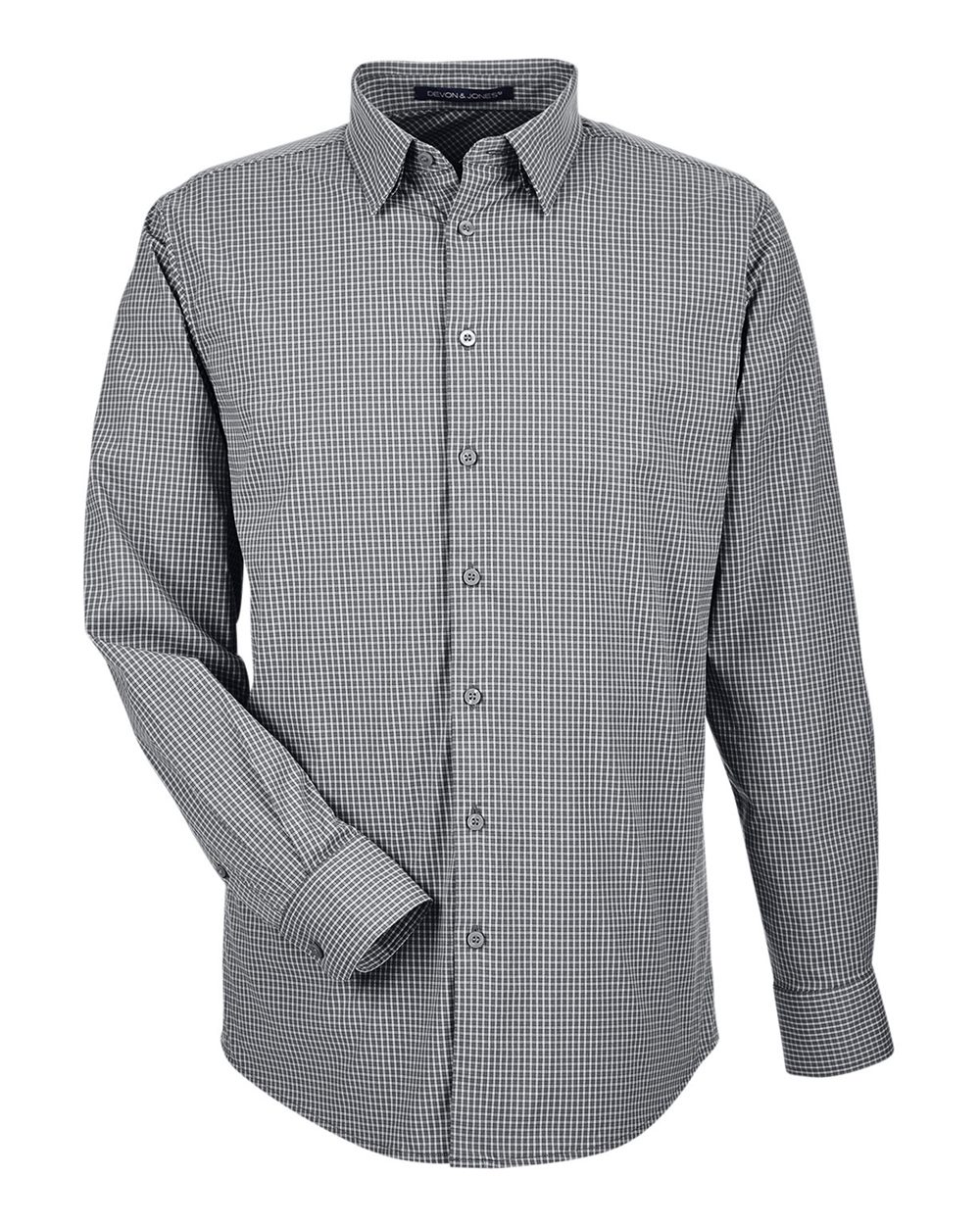 Men's CrownLux Performance® Tonal Mini Check Woven Dress Shirt | DG535