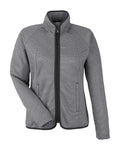 CORE365 CE72W Women's Venture Heathered Stripe Full-Zip Jacket - Black/ White