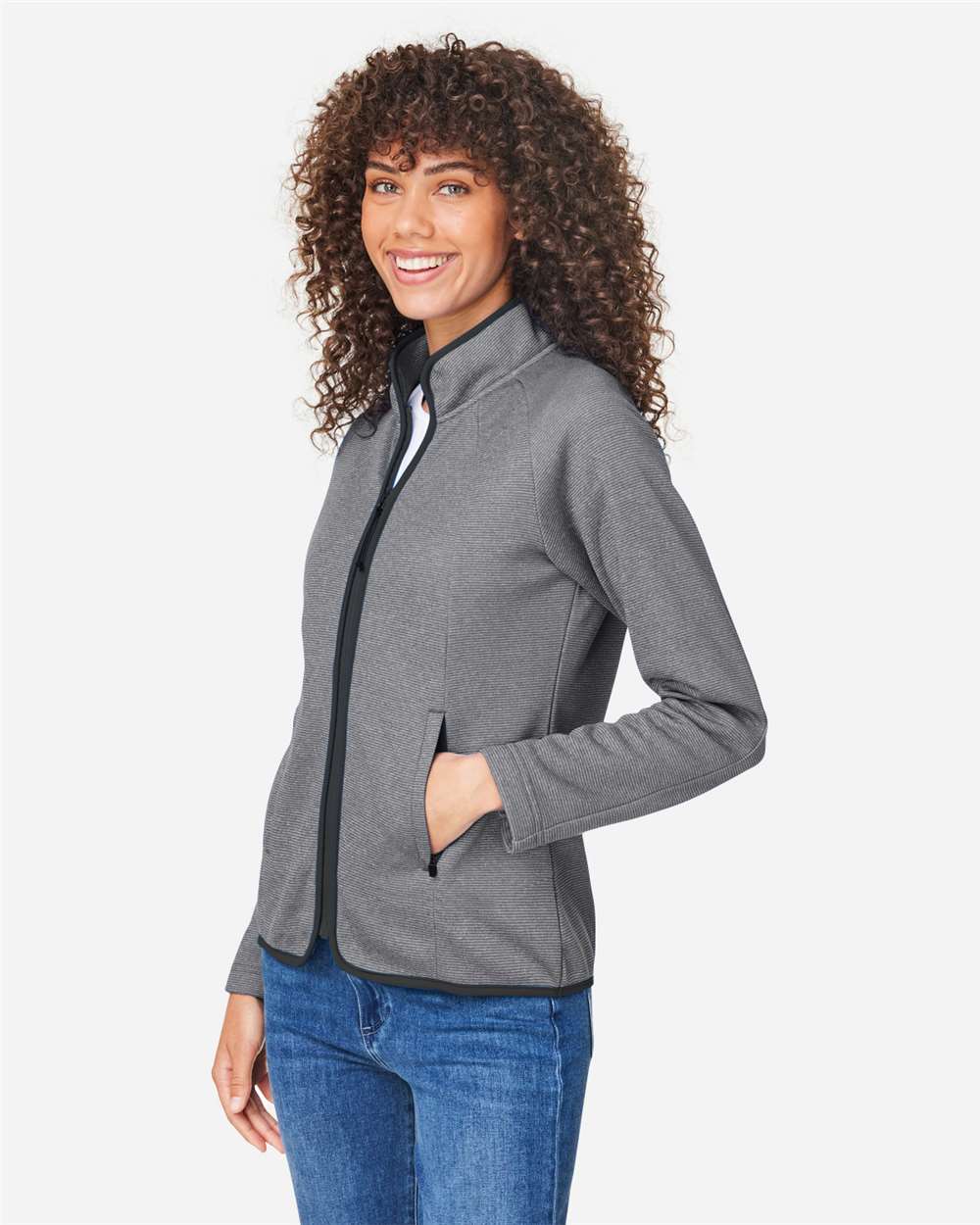Women's Venture Heathered Stripe Full-Zip Jacket | CE72W
