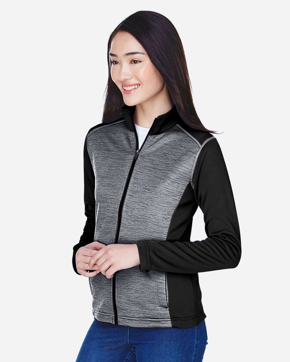 Women's Newbury Colorblock Mélange Fleece Full-Zip Jacket | DG796W