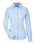 Devon & Jones DG540W Women's CrownLux Performance Micro Windowpane Woven Dress Shirt - French Blue/ White