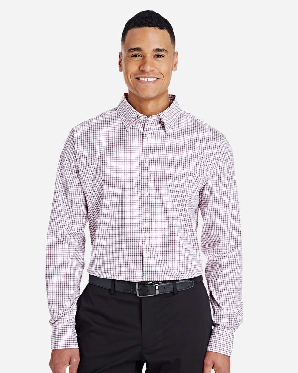Men's CrownLux Performance® Micro Windowpane Woven Dress Shirt | DG540