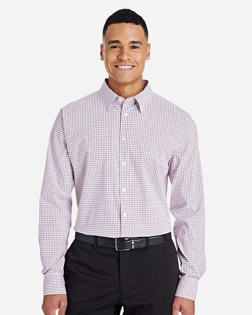 Men's CrownLux Performance® Micro Windowpane Woven Dress Shirt | DG540