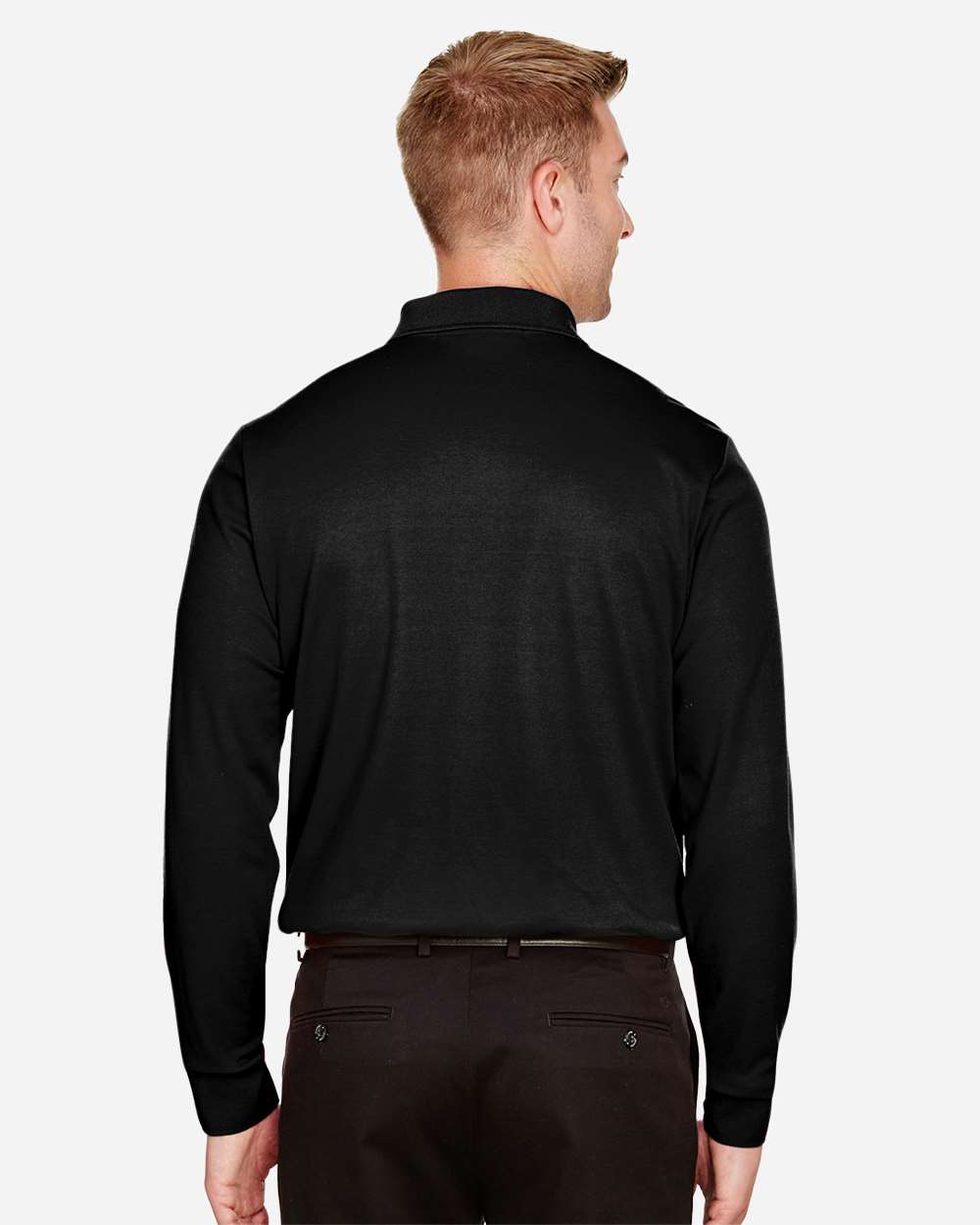 Men's Tall CrownLux Performance® Plaited Long Sleeve Polo | DG20LT