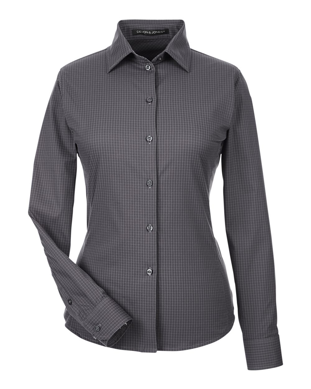 Women's CrownLux Performance® Tonal Mini Check Woven Dress Shirt | DG535W