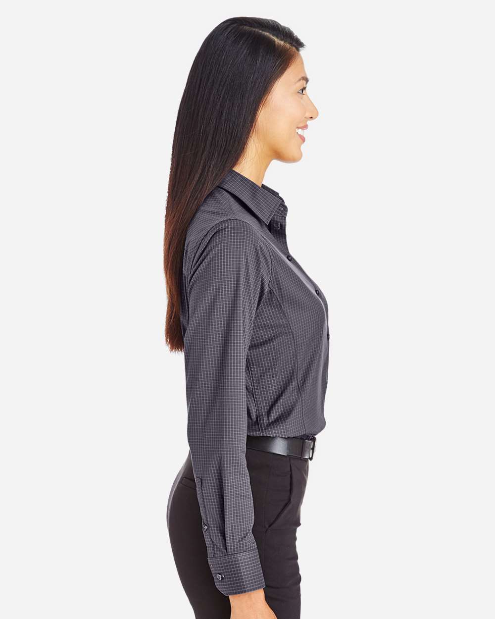 Women's CrownLux Performance® Tonal Mini Check Woven Dress Shirt | DG535W