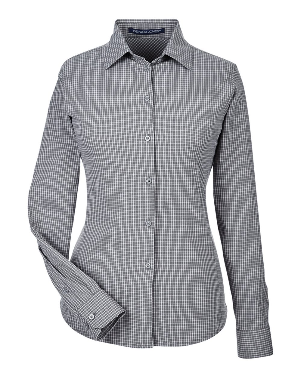 Women's CrownLux Performance® Tonal Mini Check Woven Dress Shirt | DG535W