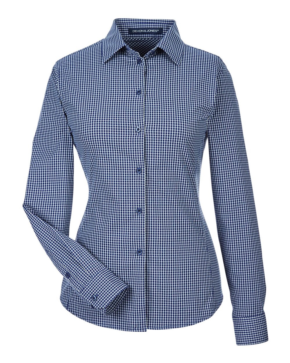 Women's CrownLux Performance® Tonal Mini Check Woven Dress Shirt | DG535W