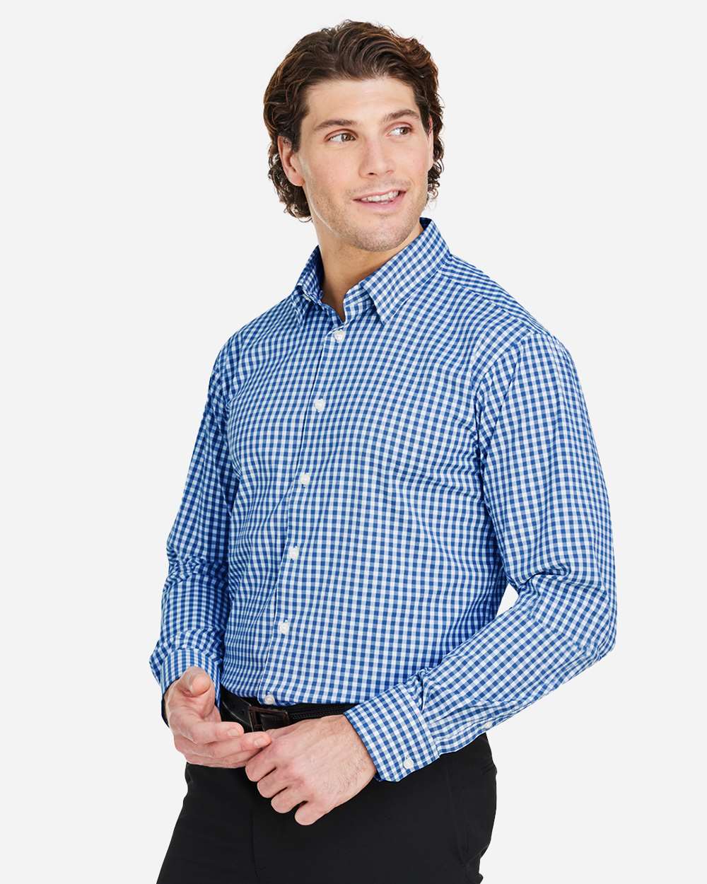 Men's CrownLux Performance® Gingham Dress Shirt | DG536