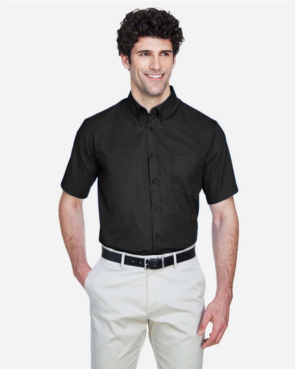 Men's Tall Optimum Short Sleeve Twill Dress Shirt | 88194T