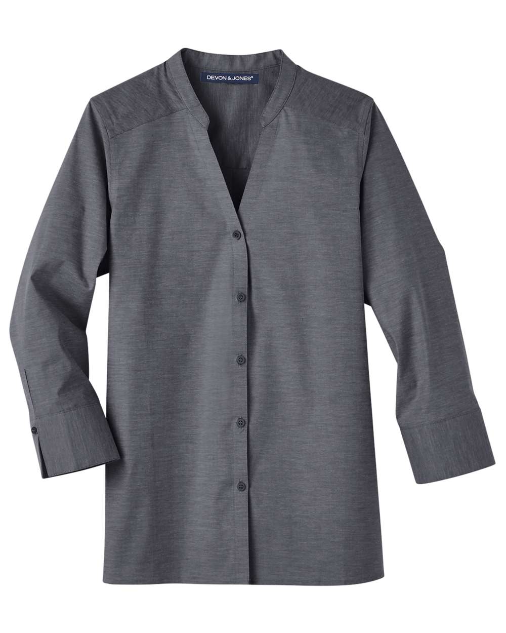 Camisa de manga tres cuartos para mujer Crown Collection® Stretch Pinpoint Chambra | DG562W
