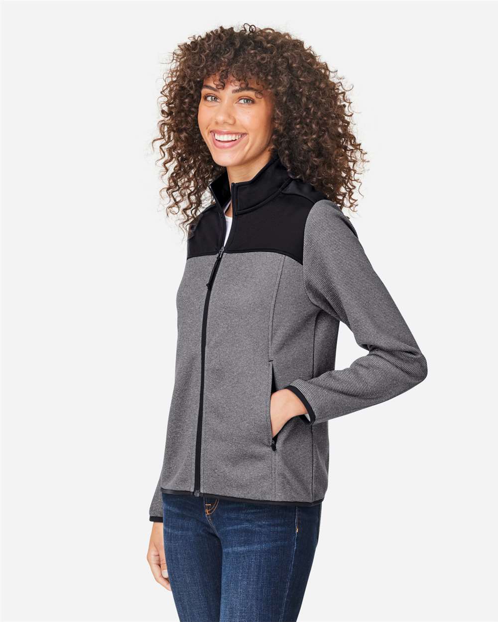 Women's Venture Heathered Stripe Hybrid Jacket | CE74W