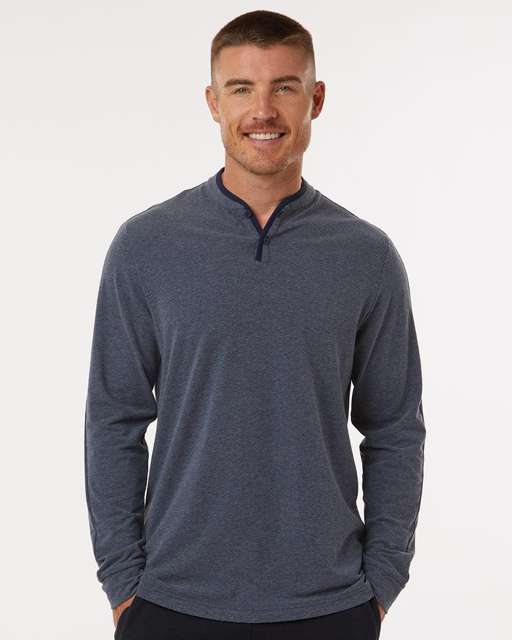 Men's Henley Long Sleeve T-Shirt | A597