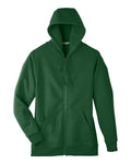 Team 365 TT95 Unisex Zone HydroSport Heavyweight Full-Zip Hooded Sweatshirt - Sport Dark Green