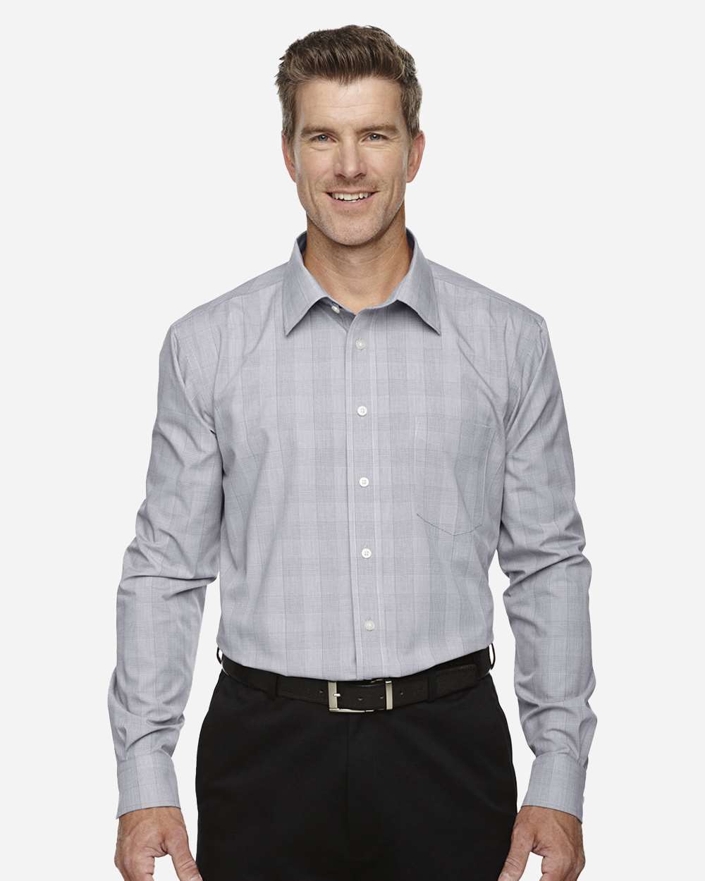 Men's Crown Collection® Glen Plaid Woven Dress Shirt | DG520