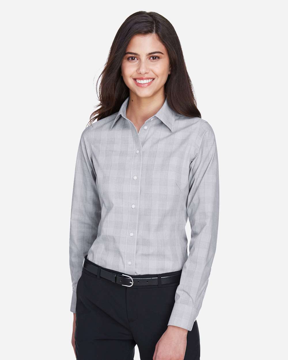 Women's Crown Collection® Glen Plaid Woven Dress Shirt | DG520W