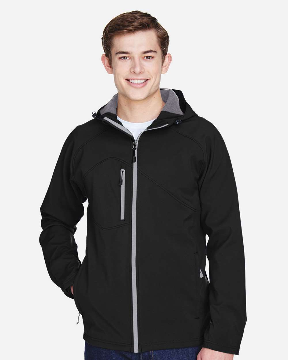 Men's Prospect Two-Layer Fleece Bonded Soft Shell Hooded Jacket | 88166