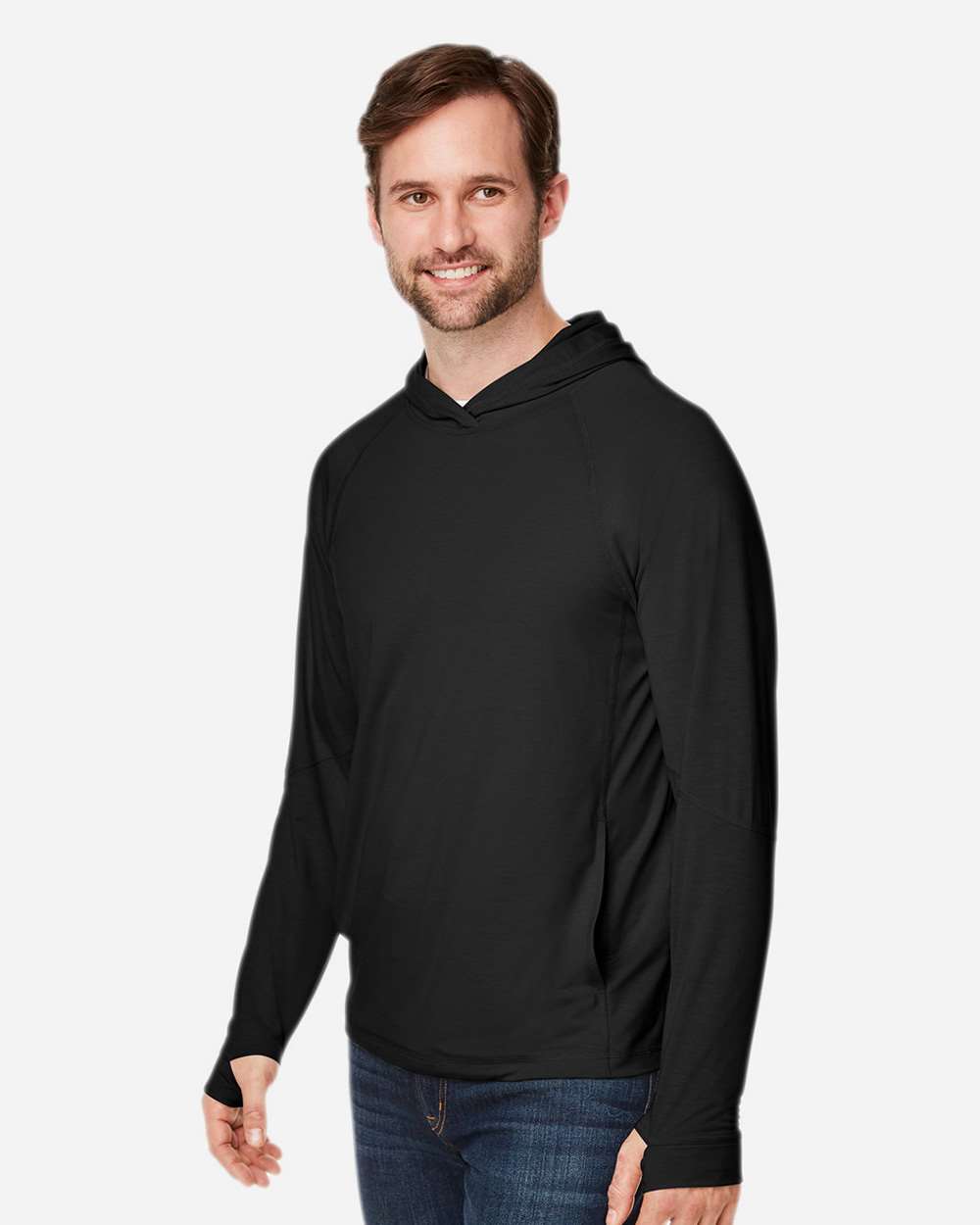 Unisex JAQ Stretch Performance Hooded Long Sleeve T-Shirt | NE105