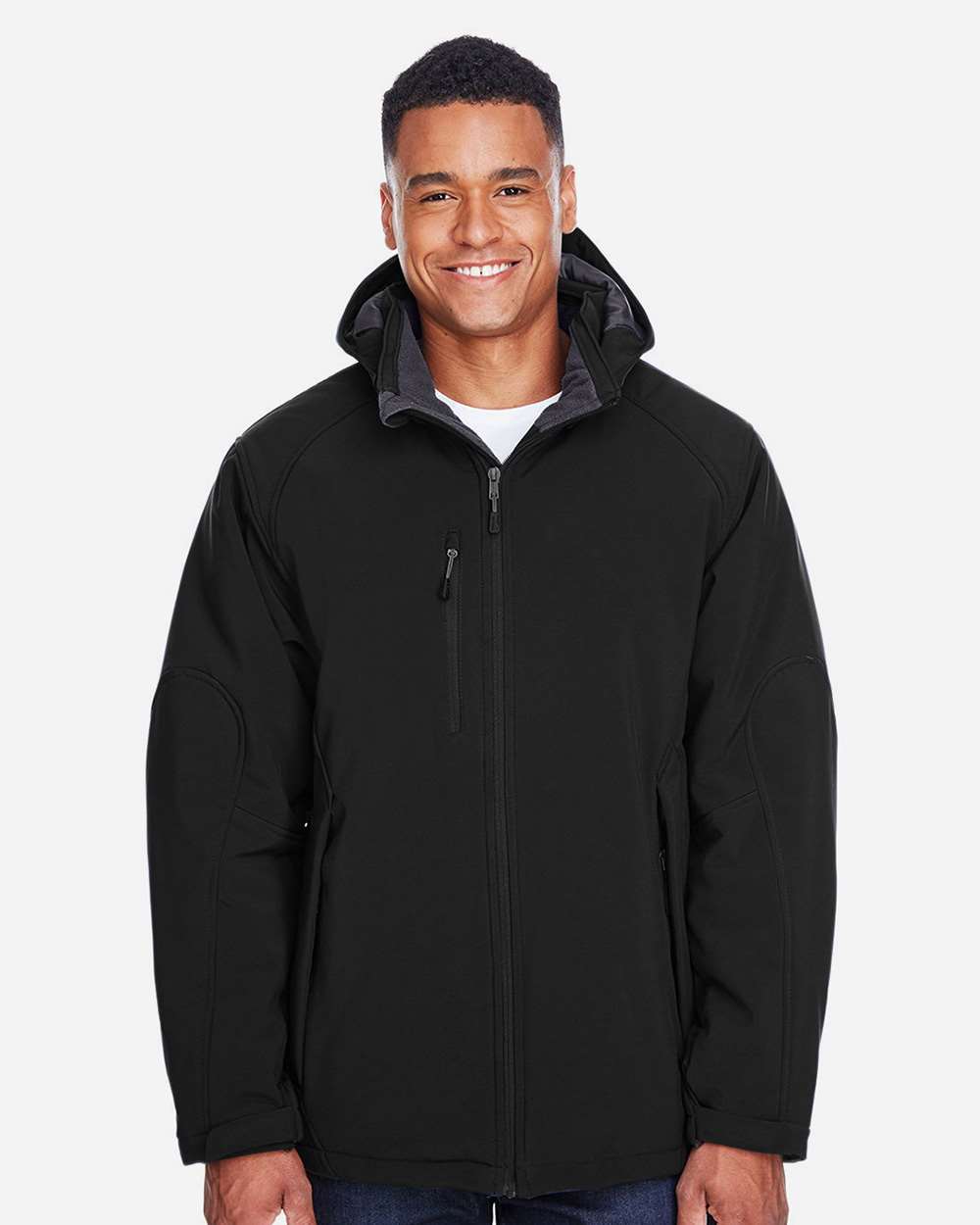 Men's Glacier Insulated Three-Layer Fleece Soft Shell Hood Jacket with Detachable Hood | 88159