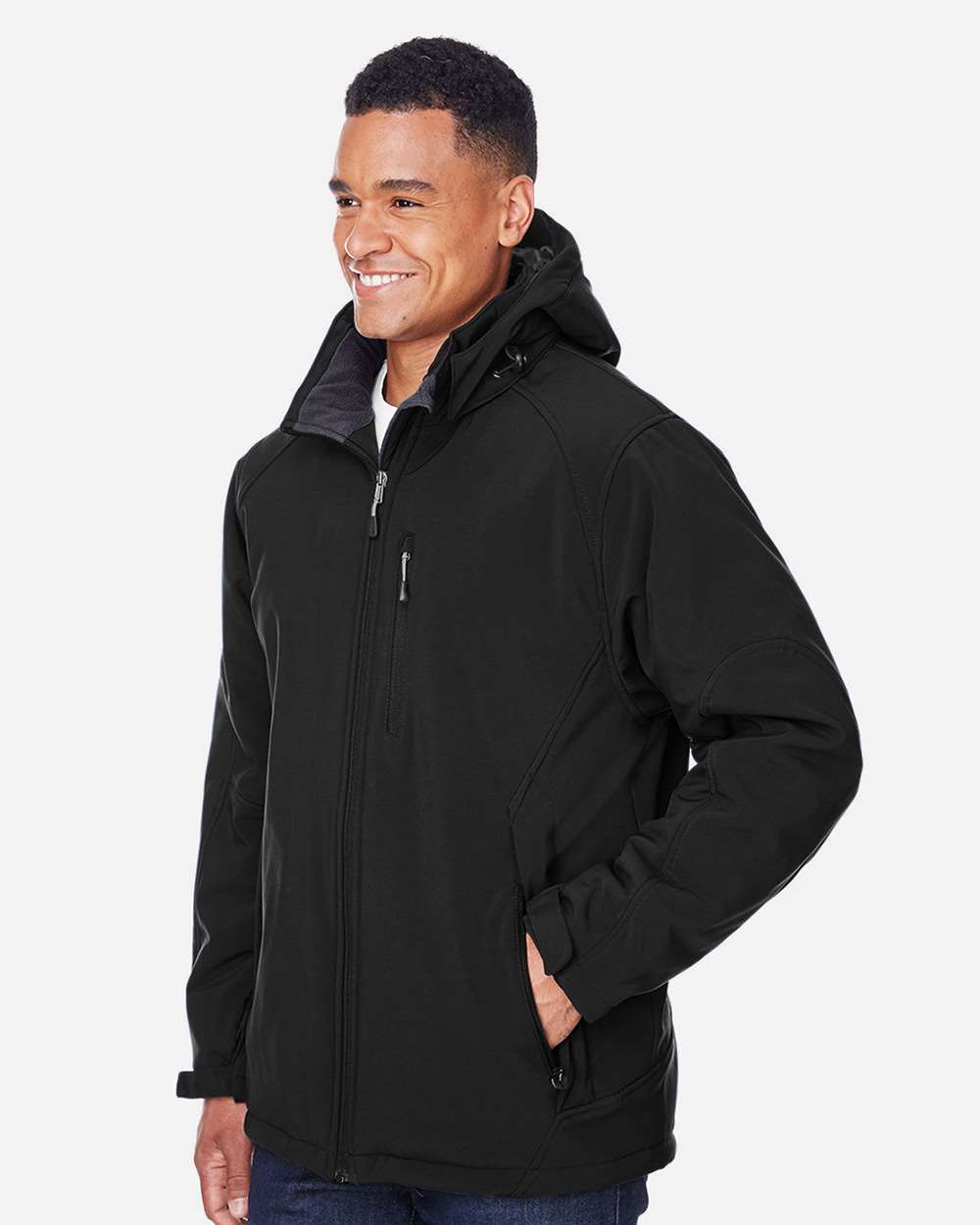 Men's Glacier Insulated Three-Layer Fleece Soft Shell Hood Jacket with Detachable Hood | 88159