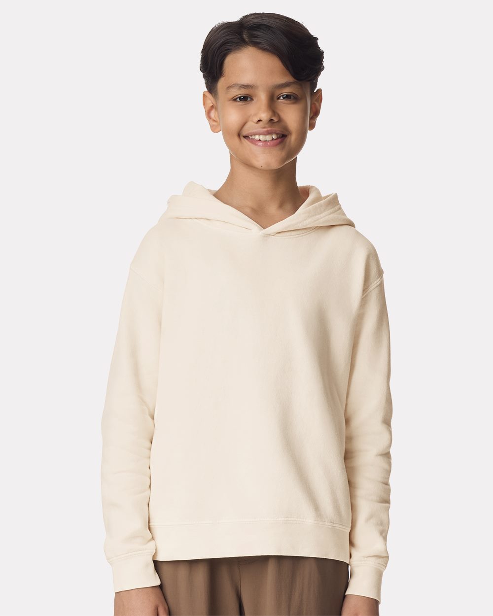 Sudadera con capucha de forro polar ligero teñido en prenda para jóvenes | 1467Y