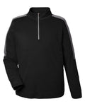 CORE365 CE404 Men's Market Snag Protect Mesh Colorblock Quarter-Zip Pullover - Black/ Carbon