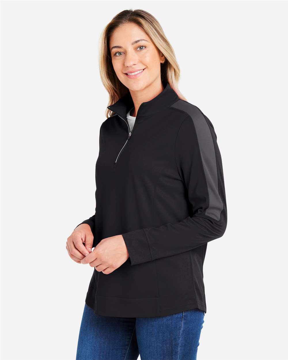 Women's Market Snag Protect Mesh Colorblock Quarter-Zip Pullover | CE404W