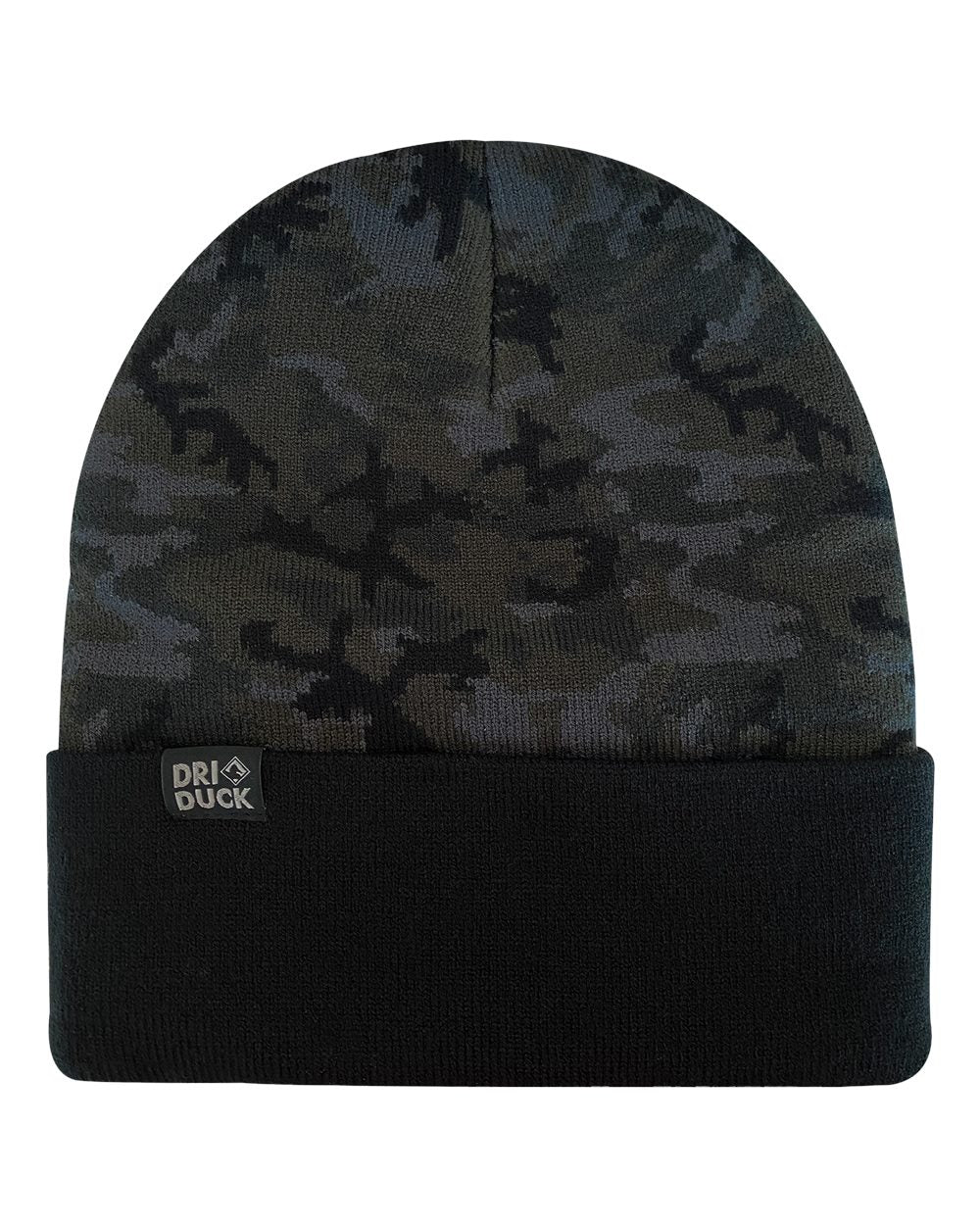 DRI DUCK 3523 Coleman Cuffed Beanie - Black Woodland Camo