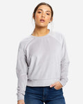 Women's Velour Cropped Long Sleeve Pullover Top | US538