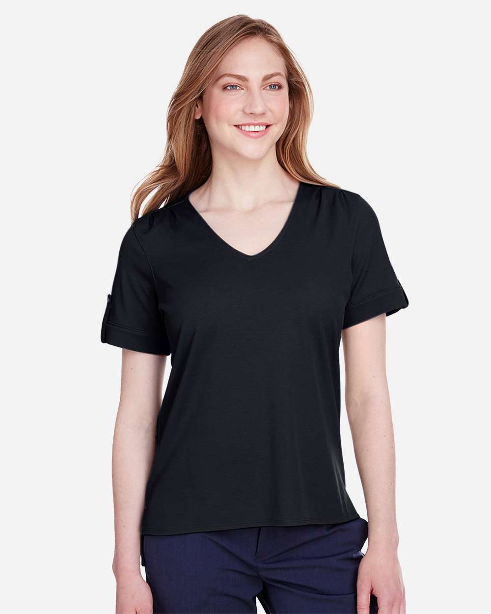 Women's CrownLux Performance® Plaited Rolled Sleeve Shirt | DG20WB