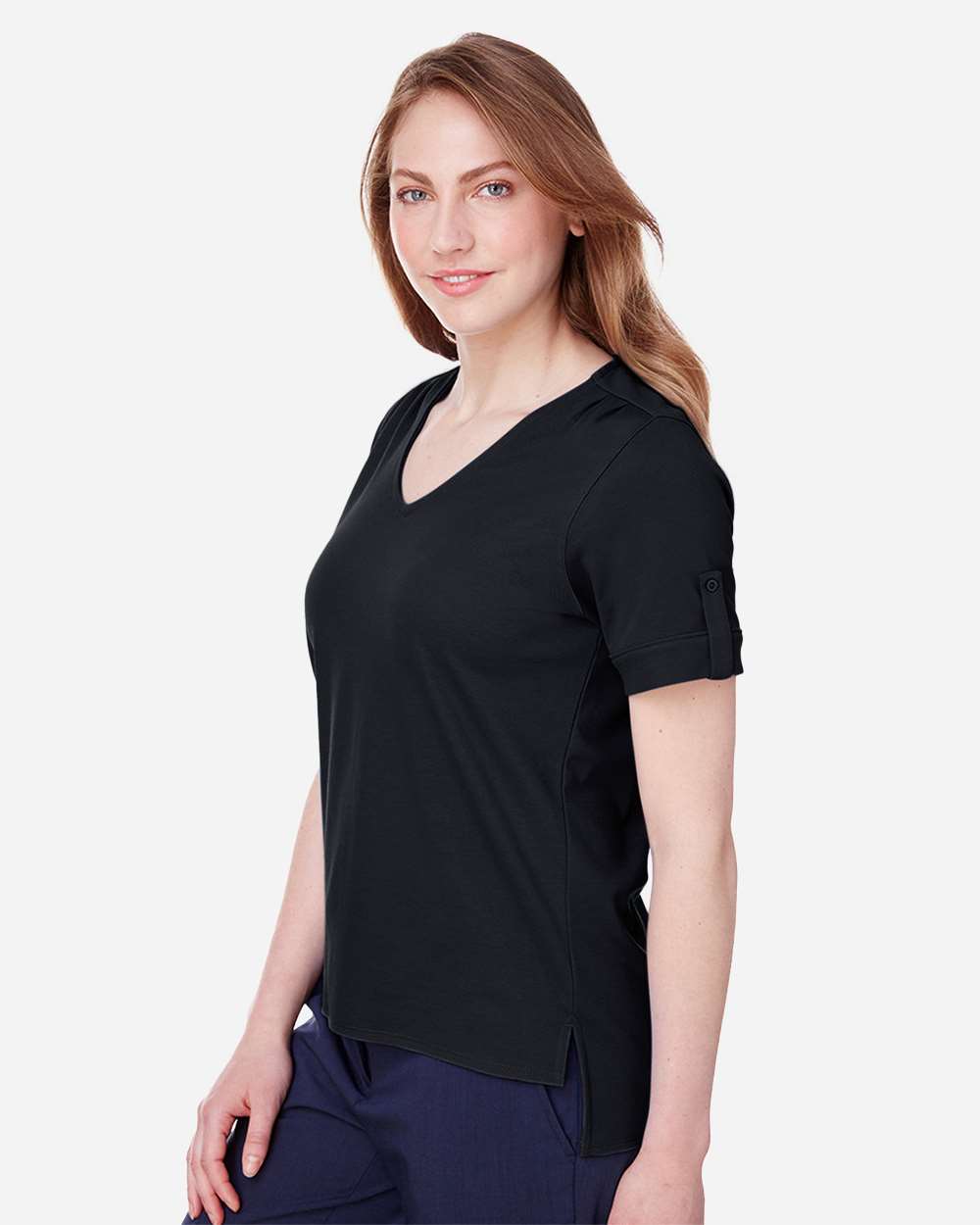 Women's CrownLux Performance® Plaited Rolled Sleeve Shirt | DG20WB
