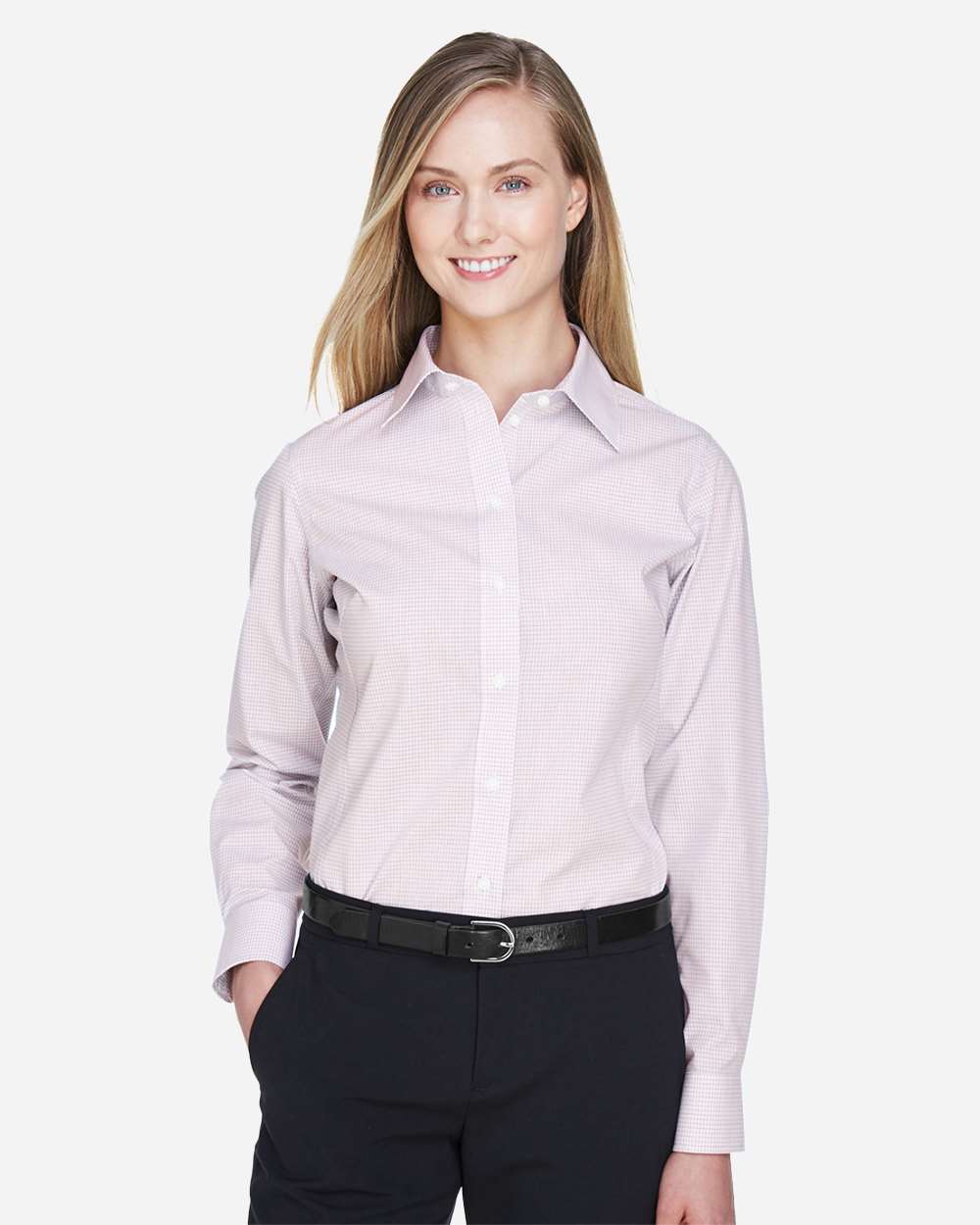 Women's Crown Collection® Micro Tattersall Woven Dress Shirt | DG510W