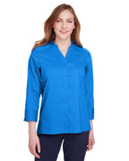 Women's Crown Collection® Stretch Broadcloth Three-Quarter Sleeve Blouse | DG560W