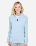 Women's CrownLux Performance® Clubhouse Micro-Stripe Quarter-Zip Pullover | DG480W