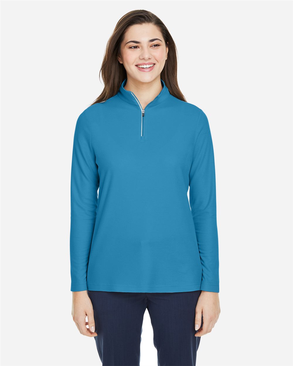 Women's Fusion ChromaSoft™ Pique Quarter-Zip Pullover | CE405W
