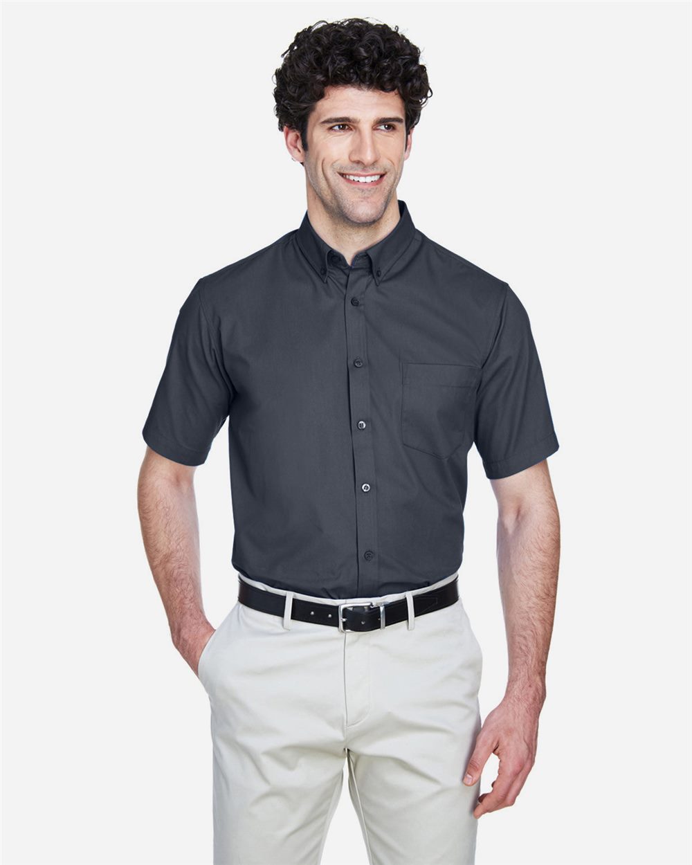 Men's Optimum Short Sleeve Twill Dress Shirt | 88194