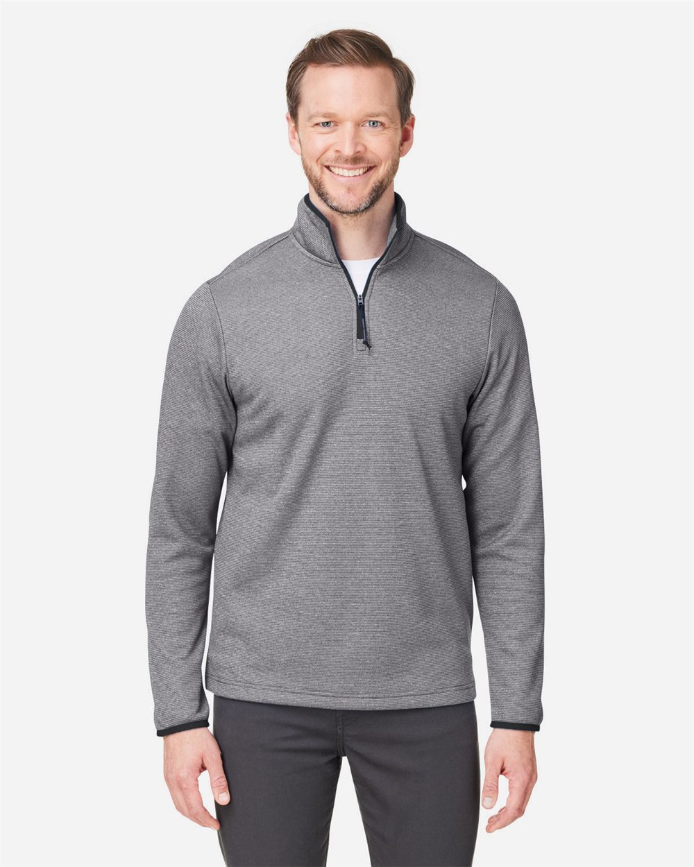 Men's Venture Heathered Stripe Quarter-Zip Pullover | CE73