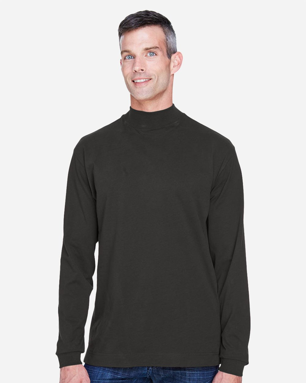 Unisex Sueded Jersey Mock Neck T-Shirt | D420