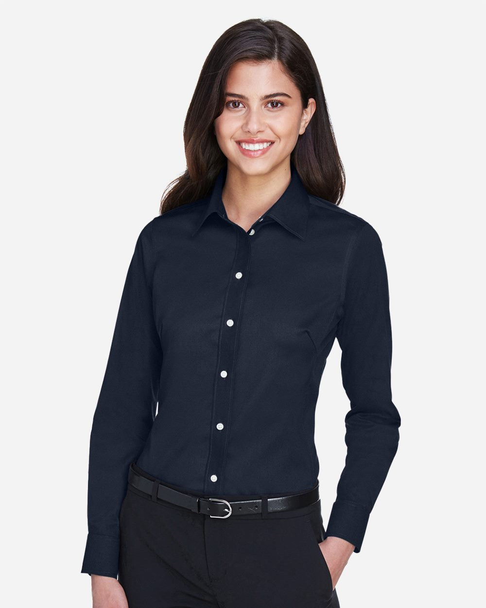 Women's Crown Collection® Solid Stretch Twill Woven Dress Shirt | DG530W