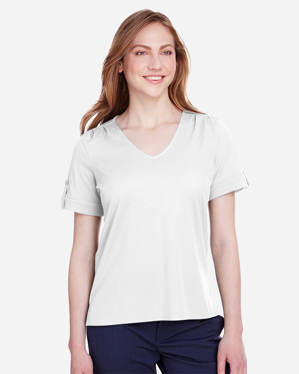 Women's CrownLux Performance® Plaited Rolled Sleeve Shirt | DG20WB