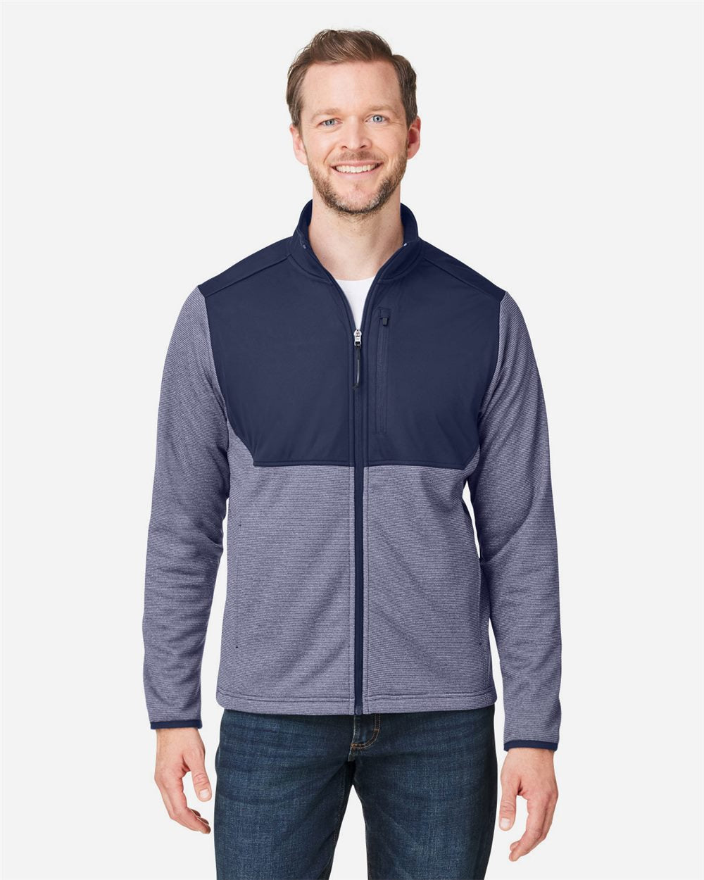 Men's Venture Heathered Stripe Hybrid Jacket | CE74