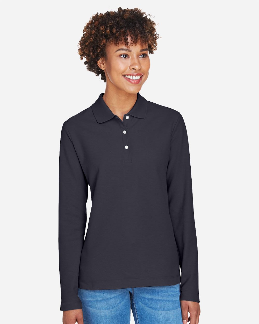 Women's Pima Piqué Long Sleeve Polo | D110W