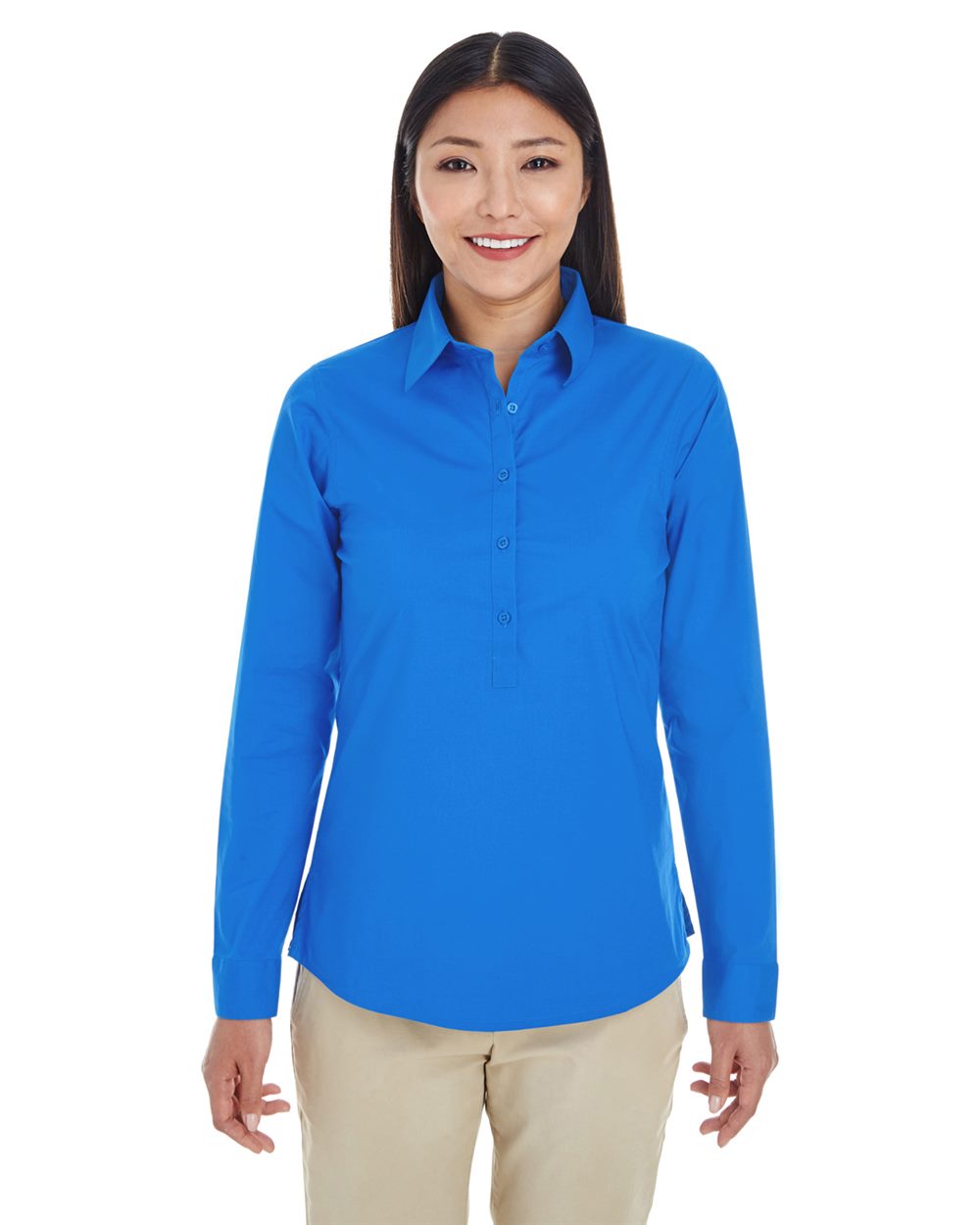 Women's Perfect Fit™ Half-Placket Tunic Dress Shirt | DP610W