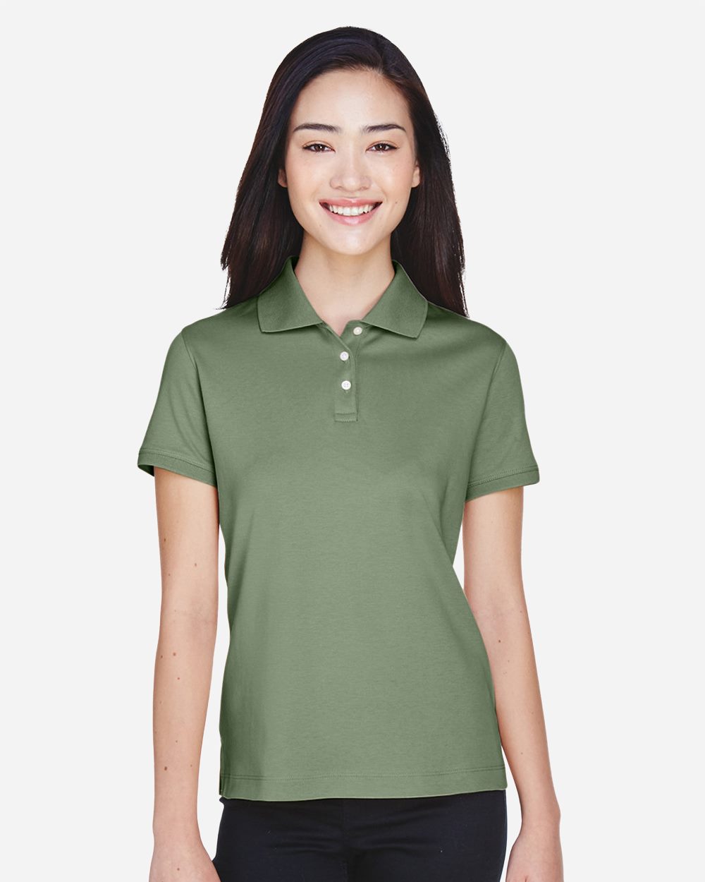 Women's Perfect Pima Interlock Polo | D140SW