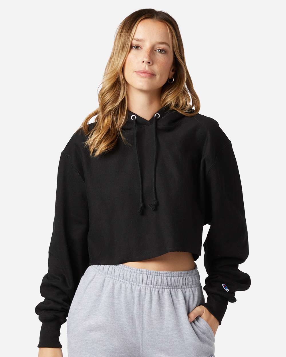 Women's Reverse Weave® Hooded Cropped Sweatshirt | RW01W